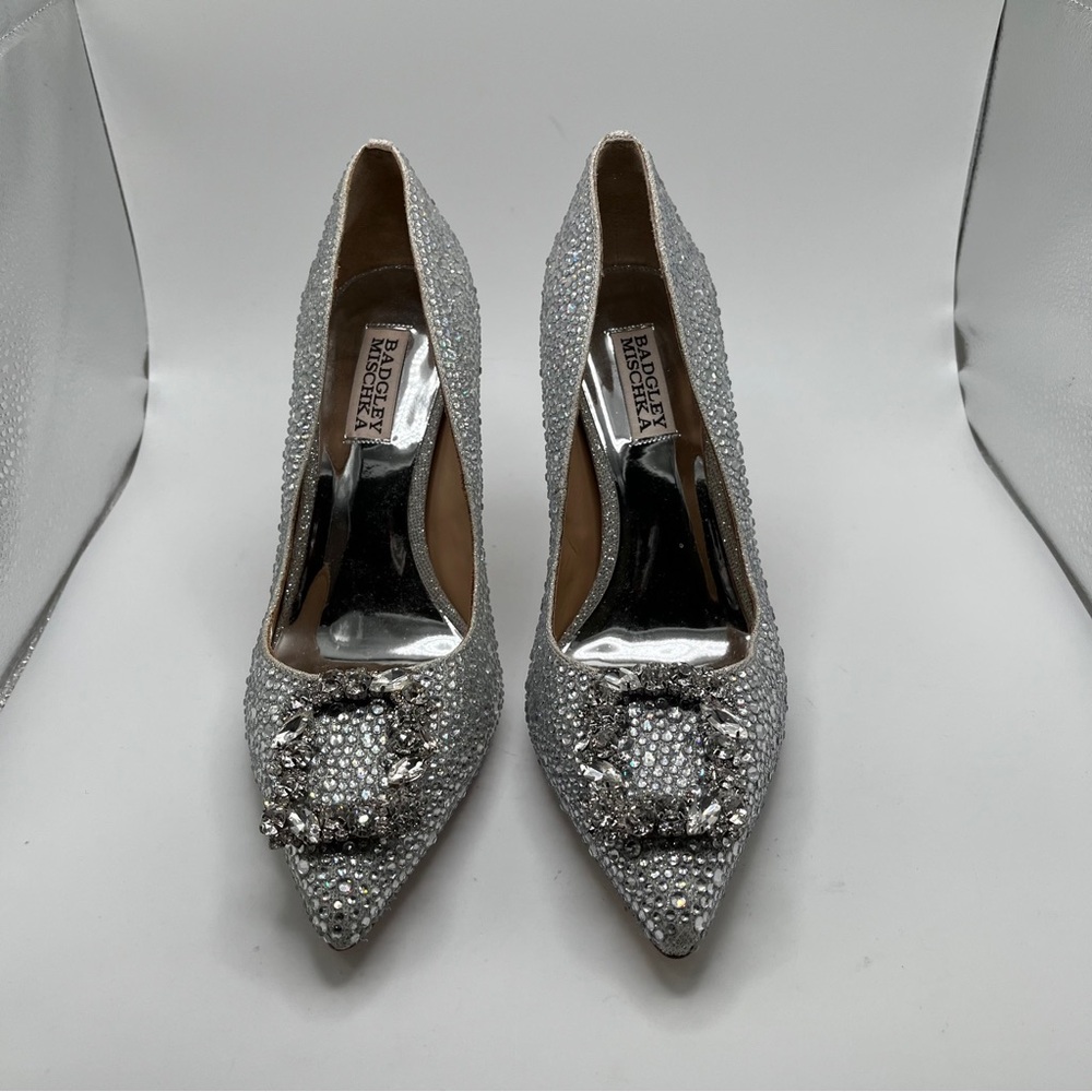 NWOB Badgley Mischka Women's Cher II Shop size 8 all blinged out pumps heels - Picture 4 of 11